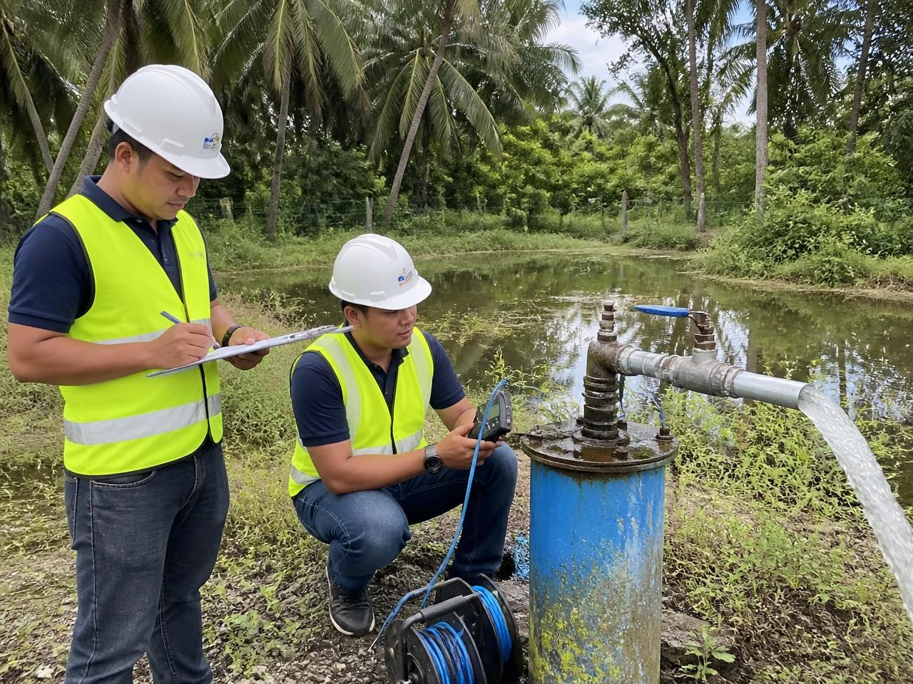 Krew Tanjung Venture menjalankan ujian pengepaman pada wellhead telaga tiub